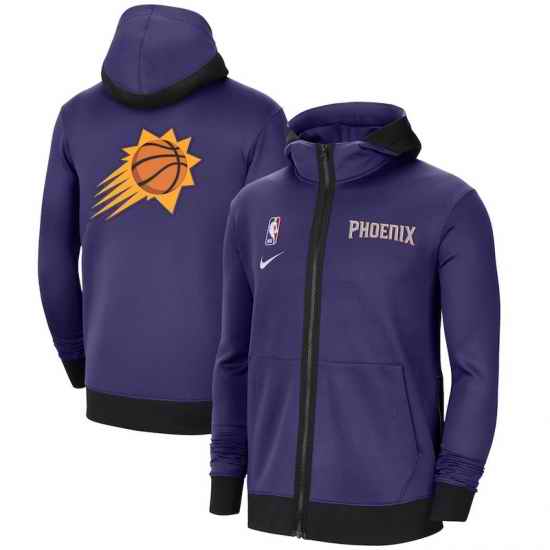 Men Nike Phoenix Suns Purple Authentic Showtime Performance Full Zip Hoodie Jacket